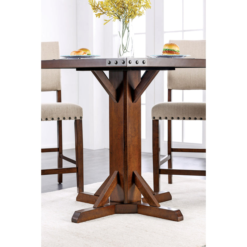 Furniture of America Square Glenbrook Counter Height Dining Table with Pedestal Base CM3018PT IMAGE 2