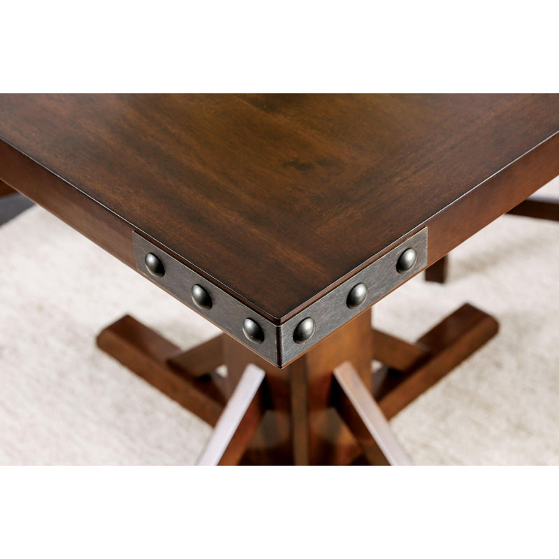 Furniture of America Square Glenbrook Counter Height Dining Table with Pedestal Base CM3018PT IMAGE 4