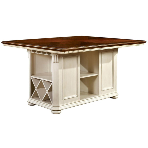 Furniture of America Sabrina Counter Height Dining Table with Pedestal Base CM3199WC-PT-TABLE IMAGE 1
