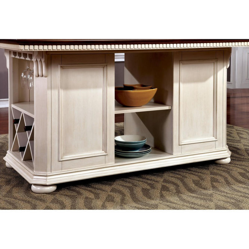 Furniture of America Sabrina Counter Height Dining Table with Pedestal Base CM3199WC-PT-TABLE IMAGE 2