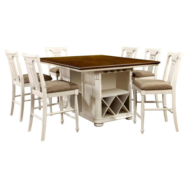 Furniture of America Sabrina Counter Height Dining Table with Pedestal Base CM3199WC-PT-TABLE IMAGE 6