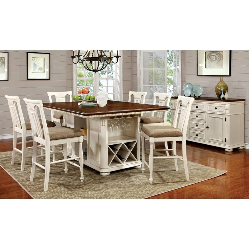 Furniture of America Sabrina Counter Height Dining Table with Pedestal Base CM3199WC-PT-TABLE IMAGE 7