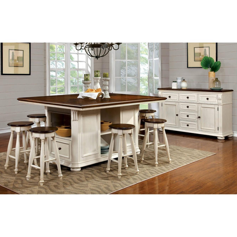 Furniture of America Sabrina Counter Height Dining Table with Pedestal Base CM3199WC-PT-TABLE IMAGE 8