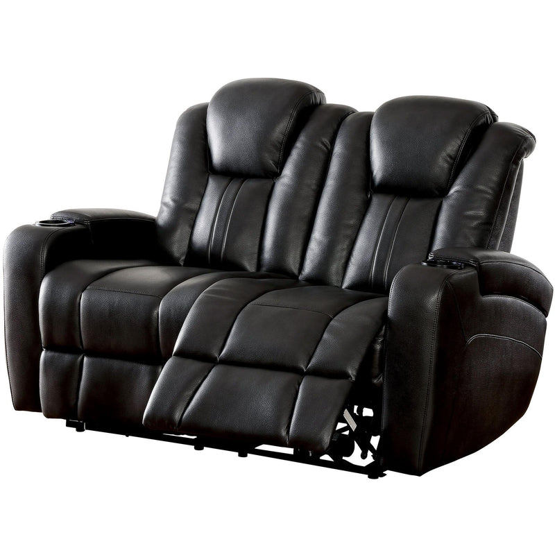 Furniture of America Zaurak Power Reclining Leatherette Loveseat CM6291-LV IMAGE 1
