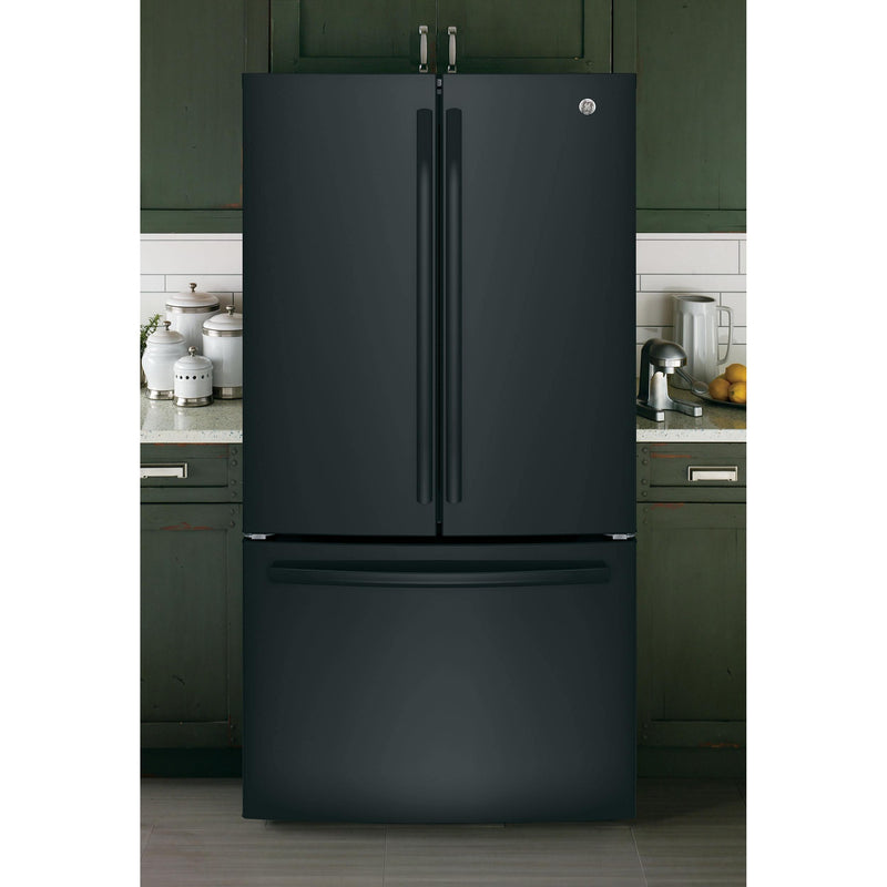 GE 36-inch, 27 cu.ft. Freestanding French 3-Door Refrigerator with Internal Water Dispenser GNE27JGMBB IMAGE 8