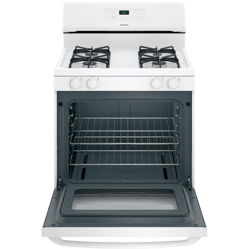 Hotpoint 30-inch Freestanding Gas Range RGBS400DMWW IMAGE 2