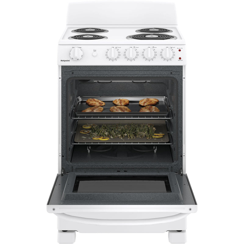Hotpoint 24-inch Freestanding Electric Range RAS240DMWW IMAGE 2