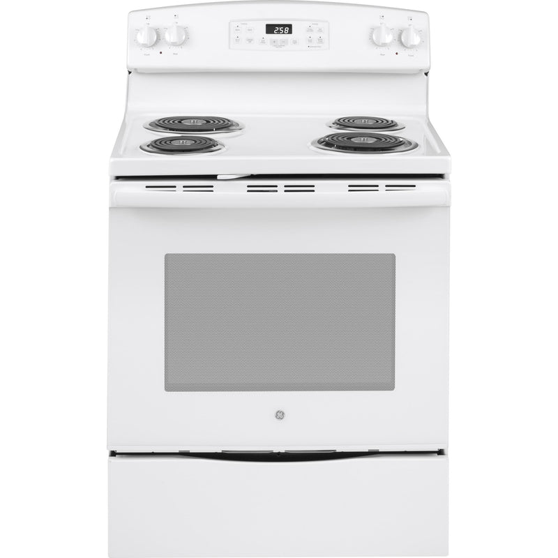 GE 30-inch Freestanding Electric Range with Self-Clean Oven JB258DMWW IMAGE 1