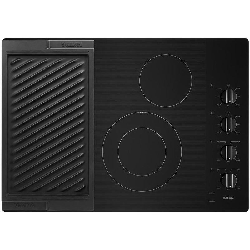 Maytag 30-inch Built-in Electric Cooktop with Reversible Grill and Griddle MEC8830HB IMAGE 2