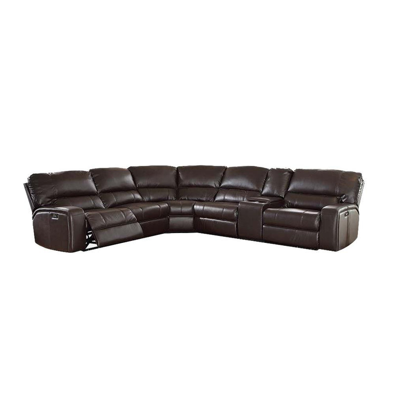 Acme Furniture Saul Power Reclining Leather Air 6 pc Sectional 54155 IMAGE 1