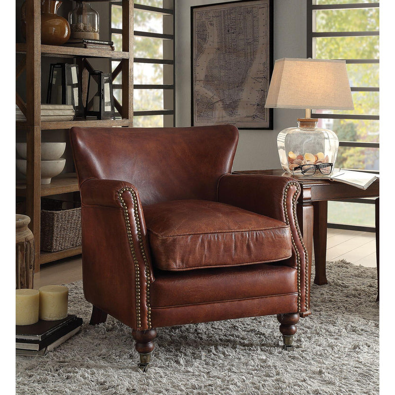Acme Furniture Leeds Leather Accent Chair 96679 IMAGE 1