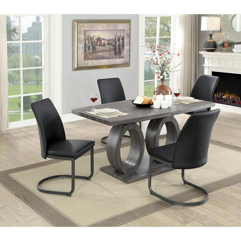Furniture of America Saskia Dining Table with Pedestal Base CM3918T-TABLE IMAGE 2