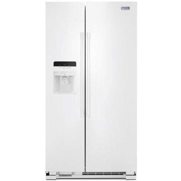 Maytag 36-inch, 25 cu.ft. Freestanding Side-by-Side Refrigerator with External Water and Ice Dispensing System MSS25C4MGW IMAGE 1