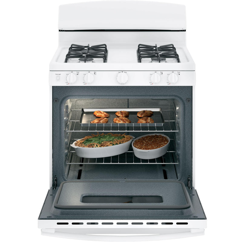 GE 30-inch Freestanding Gas Range with Front Controls JGBS10DEMWW IMAGE 3