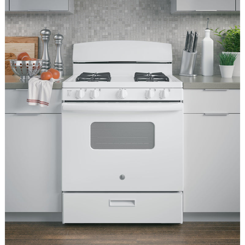 GE 30-inch Freestanding Gas Range with Front Controls JGBS10DEMWW IMAGE 9
