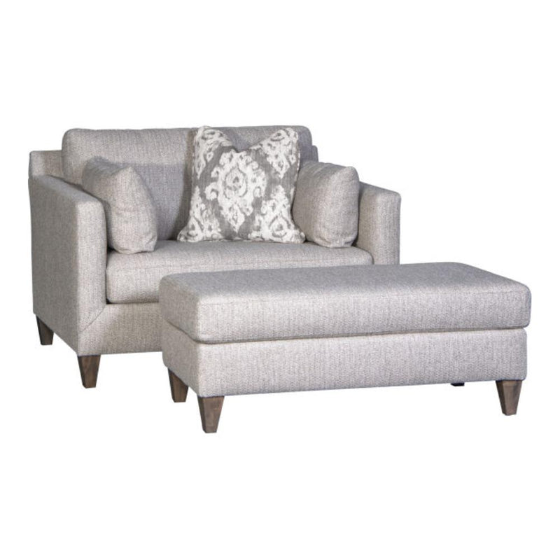 Mayo Furniture Fabric Ottoman 3555F50 Ottoman - Twine And Twig Linen IMAGE 2