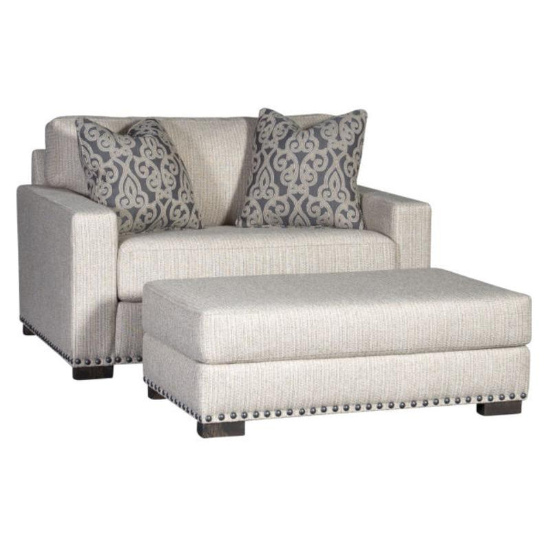 Mayo Furniture Fabric Ottoman 7101F50 Ottoman - Twine And Twig Butter IMAGE 2