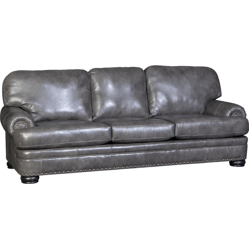 Mayo Furniture Stationary Leather Sofa 3620L10 Sofa - Valentino Grey IMAGE 1