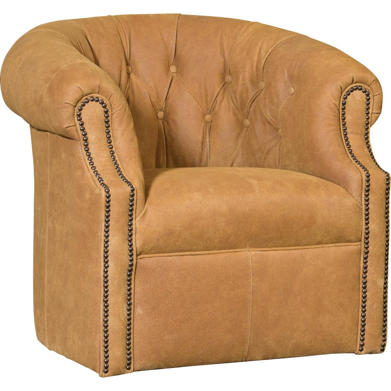 Mayo Furniture Swivel Leather Chair 8220L42 Swivel - Inside Out Pecan IMAGE 1