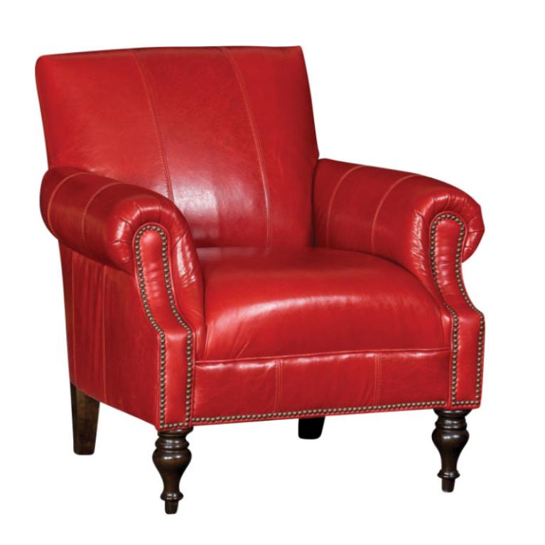 Mayo Furniture Stationary Leather Chair 8960L40 Chair - Monte Cristo Scarlet IMAGE 1