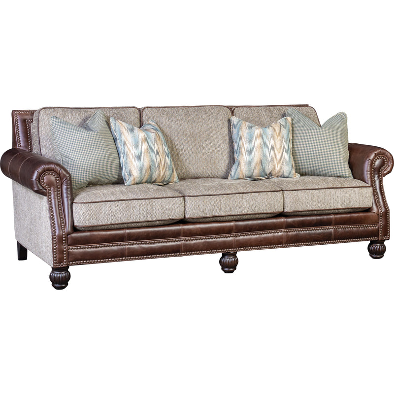 Mayo Furniture Stationary Fabric and Leather Sofa 4300LF10 Sofa - Degorgeous Plank/Vacchetta Lodge IMAGE 1
