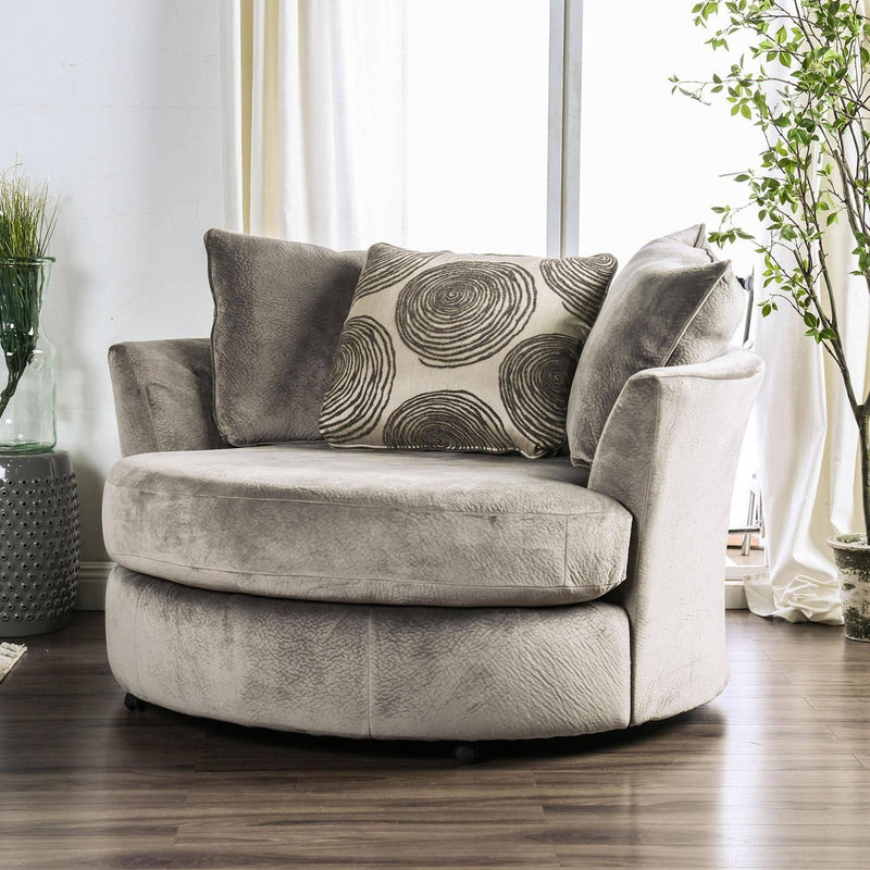 Furniture of America Bonaventura Stationary Fabric Chair SM5142GY-CH IMAGE 1