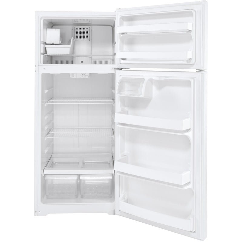 GE 17.5 cu. ft. Top Freezer Refrigerator with Factory-Installed Icemaker GIE18DTNRWW IMAGE 2