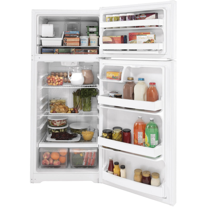 GE 17.5 cu. ft. Top Freezer Refrigerator with Factory-Installed Icemaker GIE18DTNRWW IMAGE 3