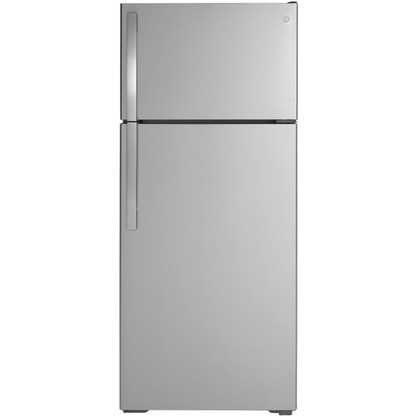 GE 28-inch, 17.5 cu.ft. Freestanding Top Freezer Refrigerator with LED Lighting GTS18GSNRSS IMAGE 1