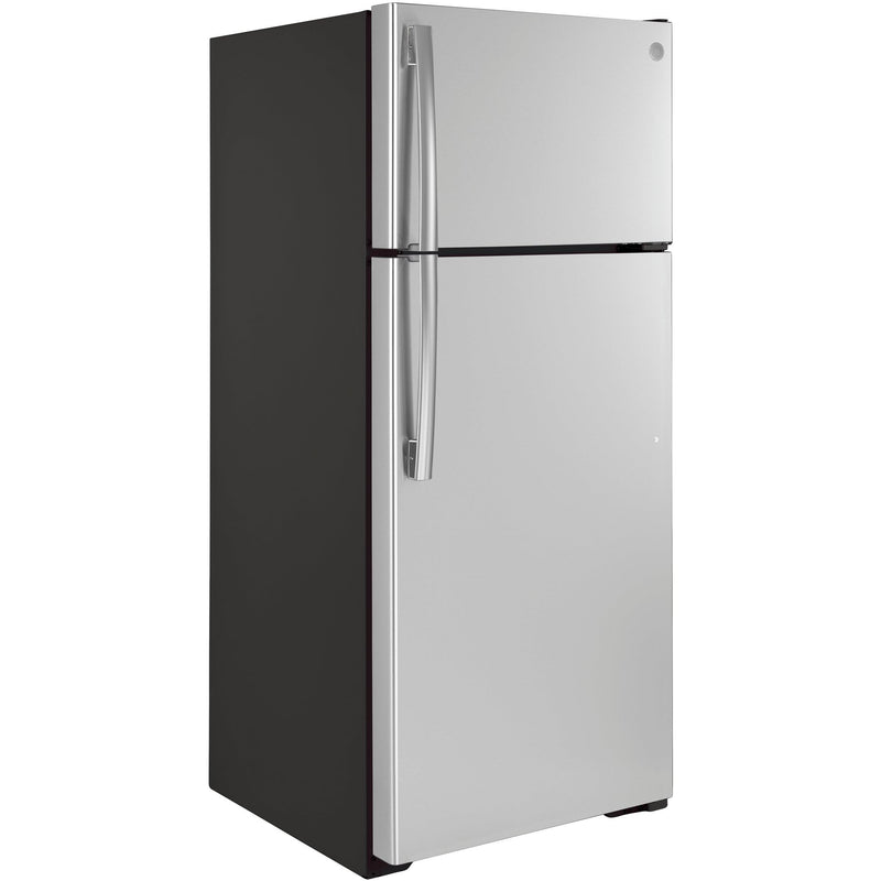 GE 28-inch, 17.5 cu.ft. Freestanding Top Freezer Refrigerator with LED Lighting GTS18GSNRSS IMAGE 2