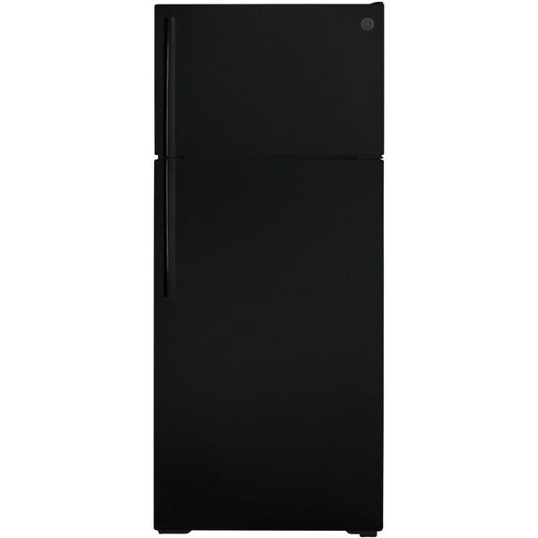 GE 28-inch, 17.5 cu.ft. Freestanding Top Freezer Refrigerator with LED Lighting GTS18GTNRBB IMAGE 1