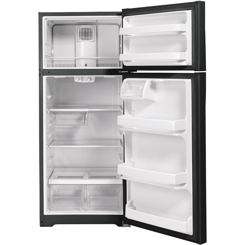 GE 28-inch, 17.5 cu.ft. Freestanding Top Freezer Refrigerator with LED Lighting GTS18GTNRBB IMAGE 3