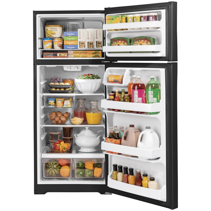 GE 28-inch, 17.5 cu.ft. Freestanding Top Freezer Refrigerator with LED Lighting GTS18GTNRBB IMAGE 4