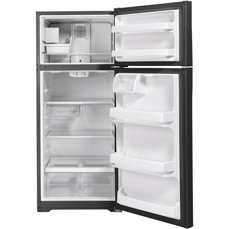GE 28-inch, 17.5 cu.ft. Top Freezer Refrigerator with Interior Icemaker GIE18GTNRBB IMAGE 2