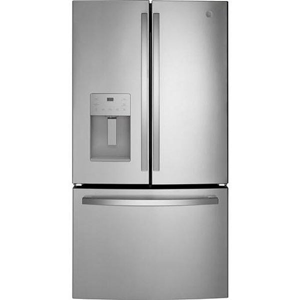 GE 36-inch, 25.6 cu.ft. Freestanding French 3-Door Refrigerator with Multiflow Air System GFE26JYMFS IMAGE 1