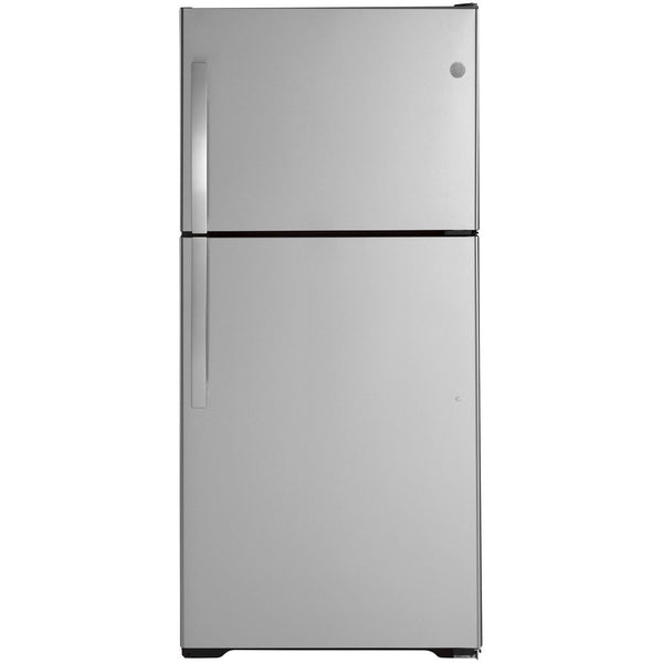 GE 30-inch, 19.2 cu. ft. Top Freezer Refrigerator with edge-to-edge glass shelves GTE19JSNRSS IMAGE 1