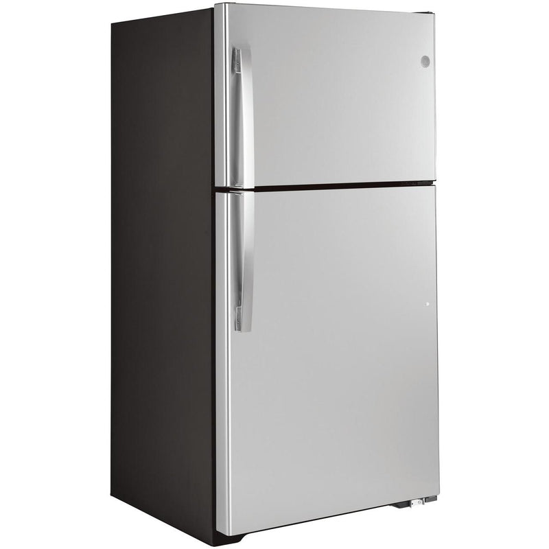 GE 33-inch, 21.9 cu. ft. Top Freezer Refrigerator with edge-to-edge glass shelves GTE22JSNRSS IMAGE 6