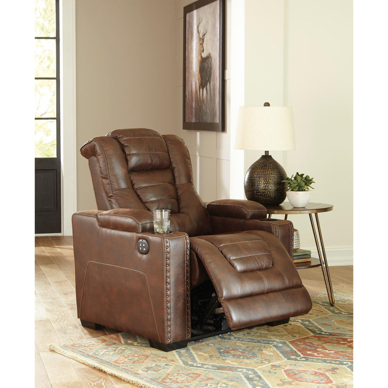 Signature Design by Ashley Owner's Box Power Leather Look Recliner 2450513 IMAGE 10