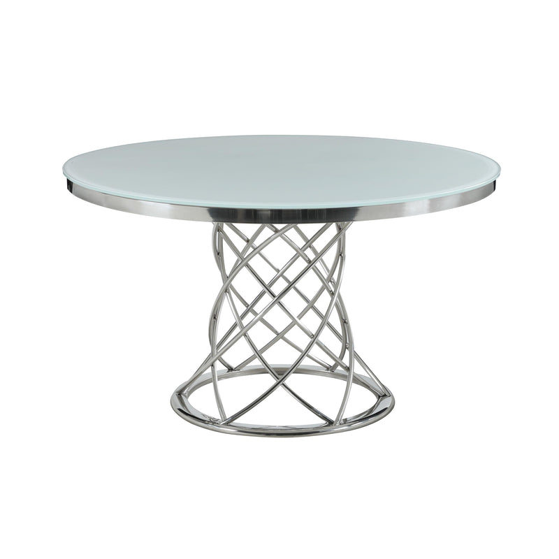 Coaster Furniture Round Dining Table with Glass Top and Pedestal Base 110401 IMAGE 1
