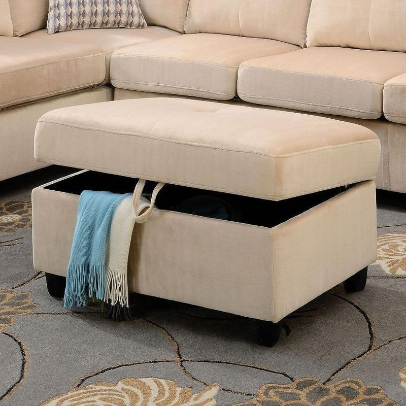 Acme Furniture Belville Fabric Storage Ottoman 52708 IMAGE 2