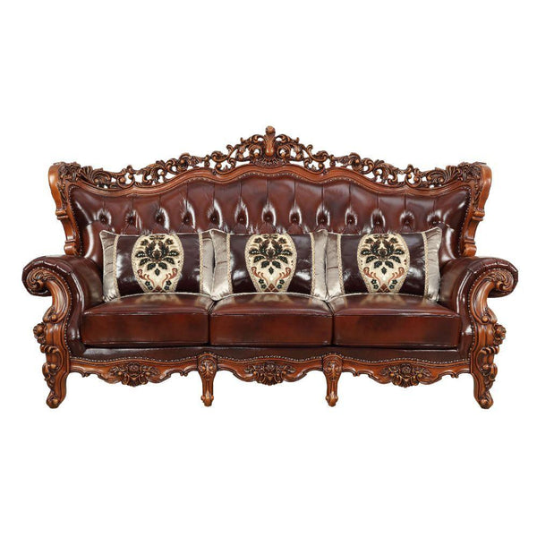 Acme Furniture Eustoma Stationary Leather Match Sofa 53065 IMAGE 1