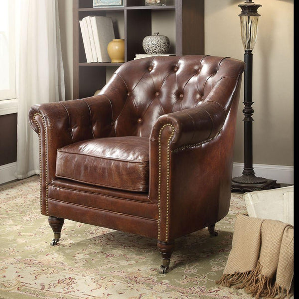 Acme Furniture Aberdeen Stationary Leather Chair 53627 IMAGE 1