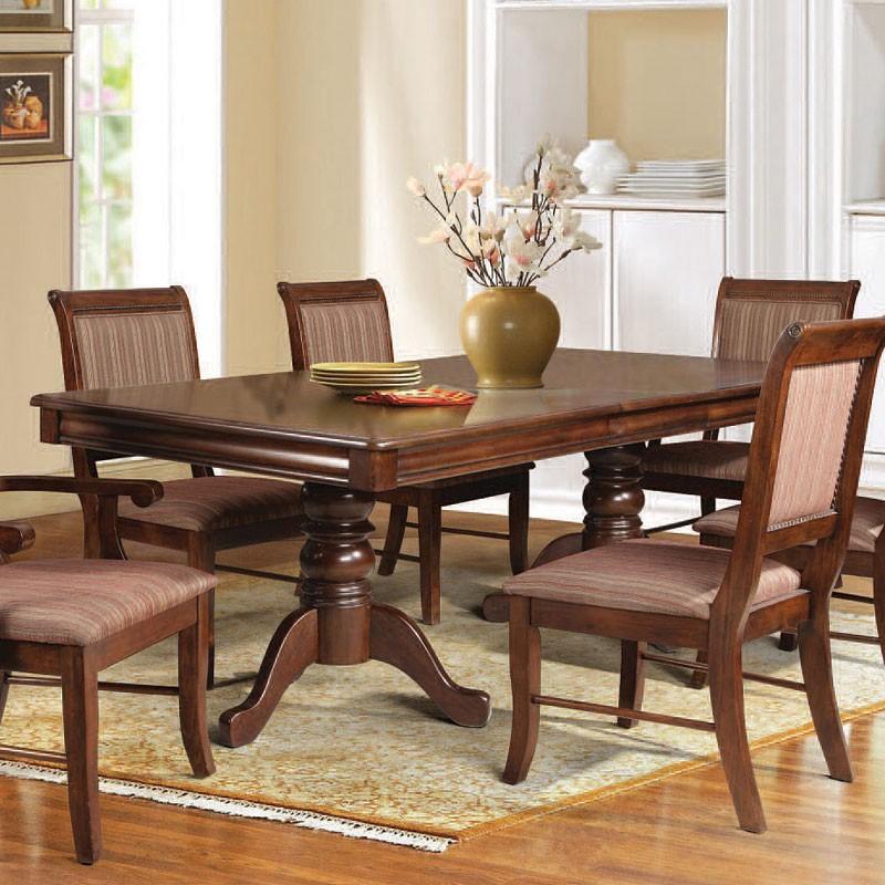 Acme Furniture Mahavira Dining Table with Pedestal Base 60680 IMAGE 2