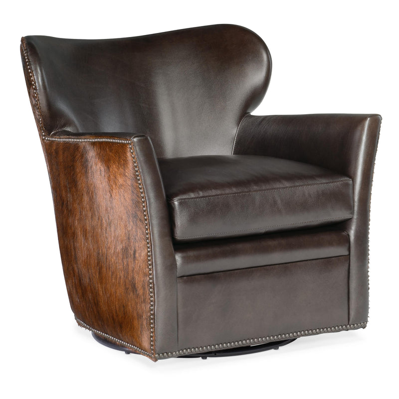 Hooker Furniture Kato Swivel Leather Accent Chair CC469-SW-089 IMAGE 1