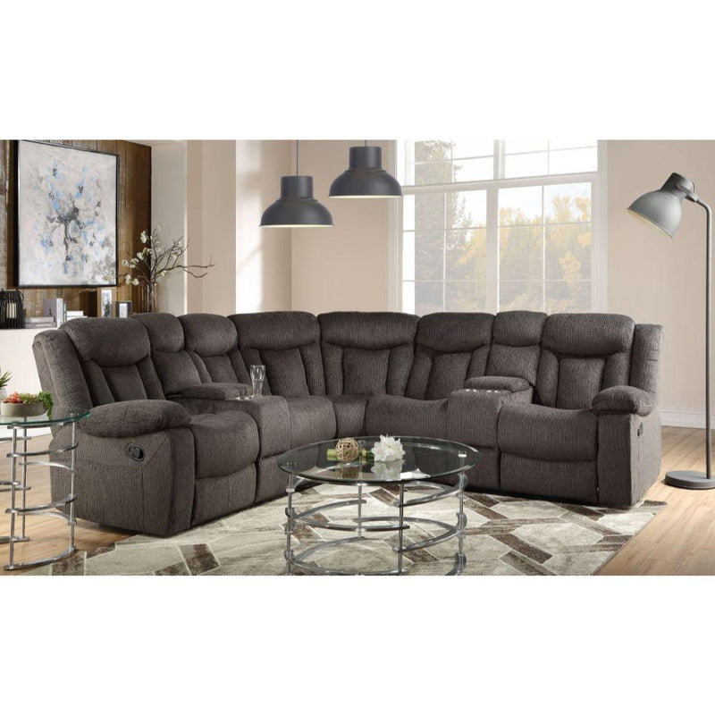 Acme Furniture Rylan Reclining Fabric 3 pc Sectional 54965 IMAGE 1