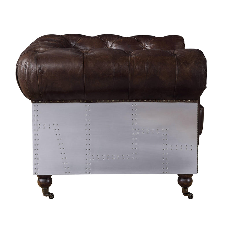 Acme Furniture Aberdeen Stationary Leather Loveseat 56591 IMAGE 3