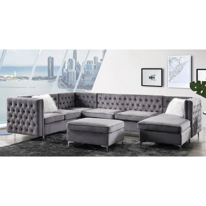 Acme Furniture Jaszira Fabric Ottoman 57375 IMAGE 3