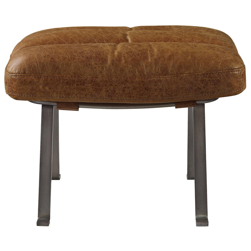 Acme Furniture Bison Leather Ottoman 59652 IMAGE 1