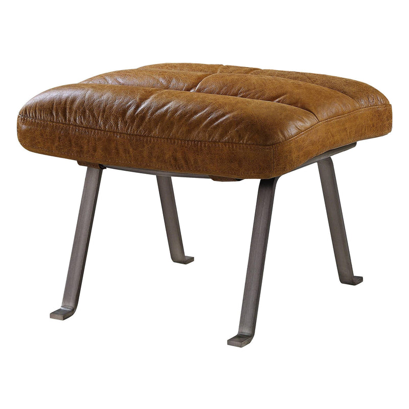 Acme Furniture Bison Leather Ottoman 59652 IMAGE 2