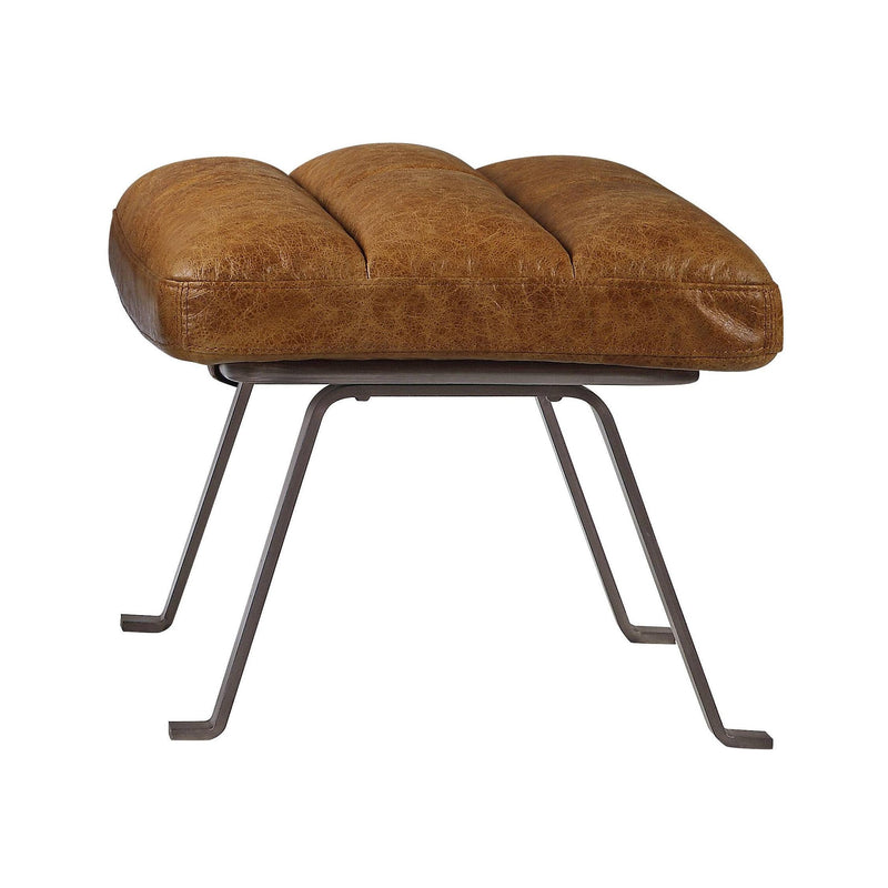 Acme Furniture Bison Leather Ottoman 59652 IMAGE 3
